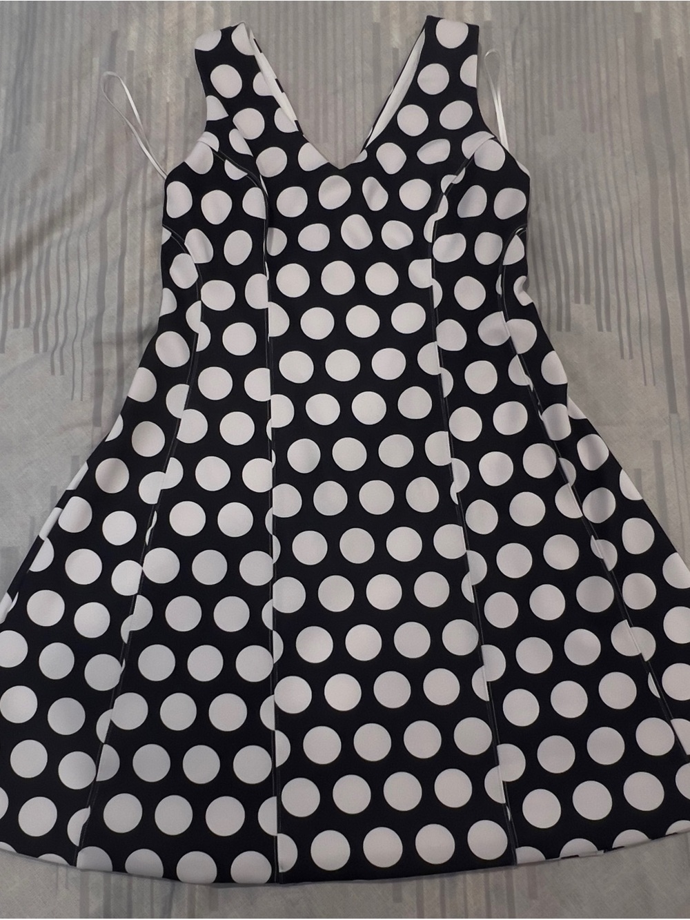 Women’s INC Classic Sleeveless Navy Blue & White Polka Dot Dress